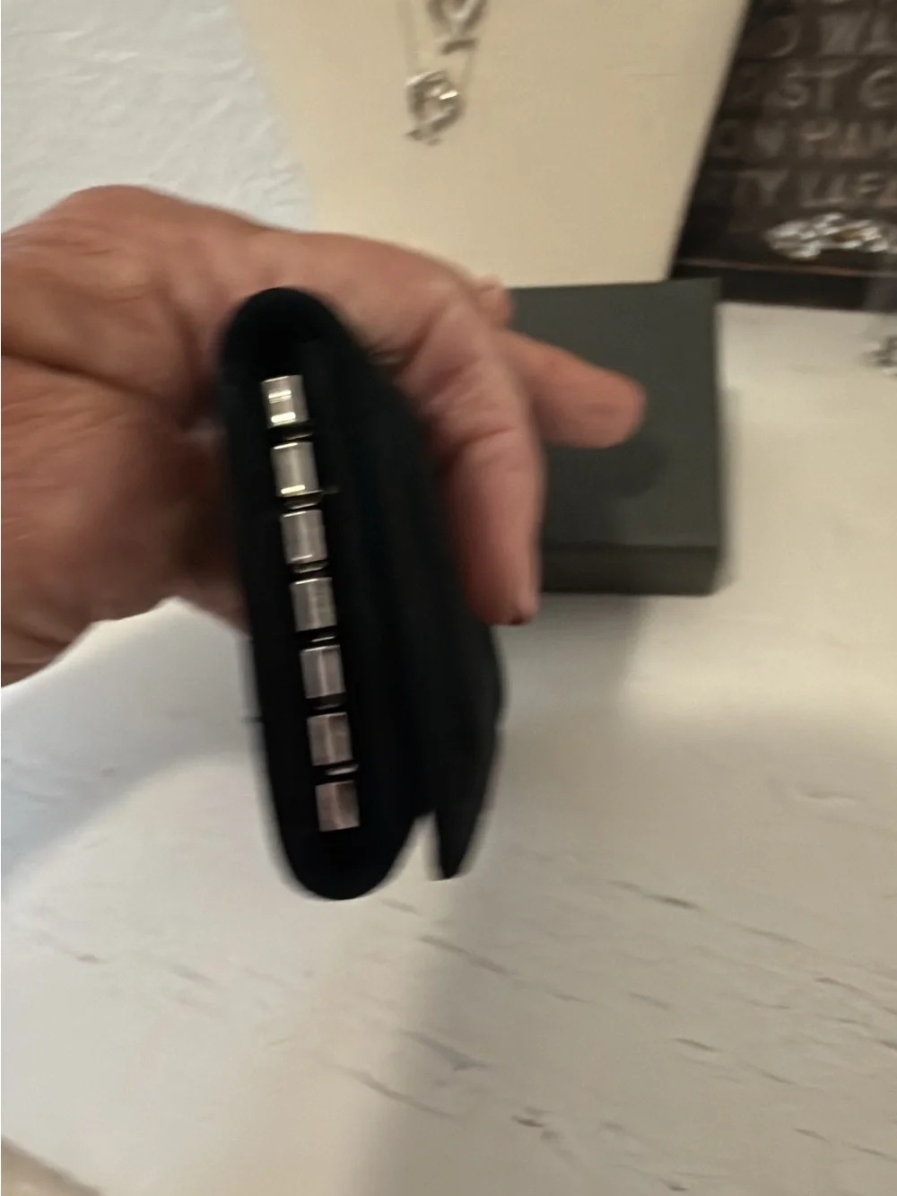 Vintage GUCCI black suede Key holder in box authenticity certification